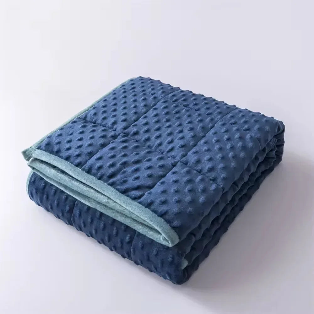 15lbs Weighted Blanket for Adults - Double-Sided Cotton with Glass Beads- Cooling Heavy Blanket for Home, Hotel & Anxiety Relief