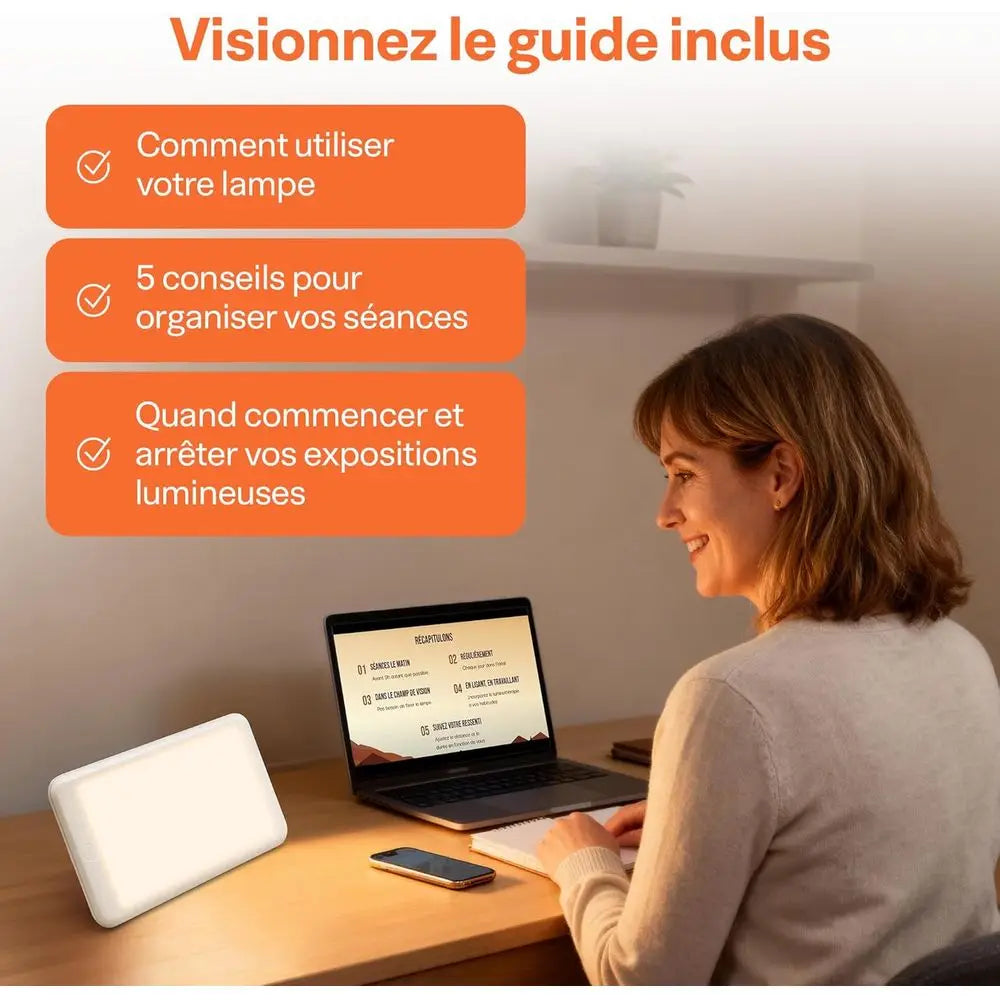 Lampe de luminothérapie 15 000 lux – Sans UV