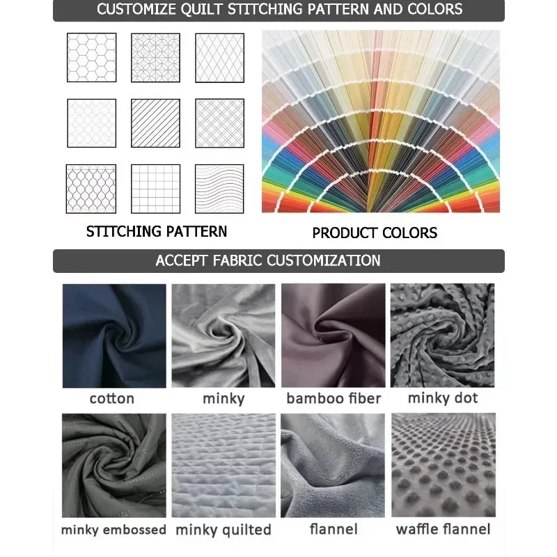 15lbs Weighted Blanket for Adults - Double-Sided Cotton with Glass Beads- Cooling Heavy Blanket for Home, Hotel & Anxiety Relief
