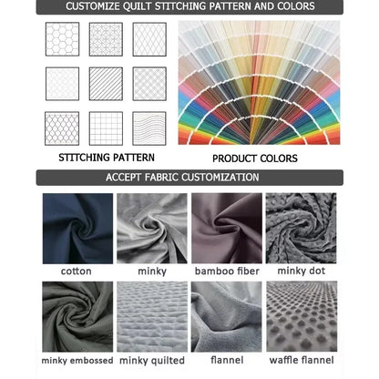 15lbs Weighted Blanket for Adults - Double-Sided Cotton with Glass Beads- Cooling Heavy Blanket for Home, Hotel & Anxiety Relief